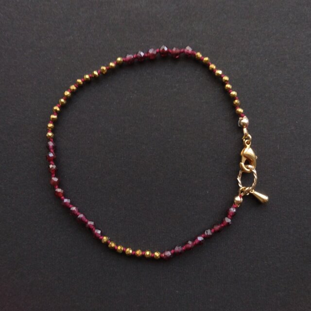アルメニア　職人　ハンドメイド　ガーネットブレスレット ブレスレット] garnet × hematite | iichi 日々の暮らしを心地よくする
