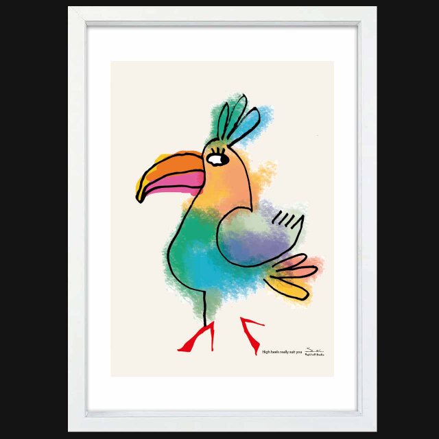 ハイヒール　鳥　送料無料 　イラスト　A4〜A0　ポスター　アートポスター　アート/sei検索新着順　3816