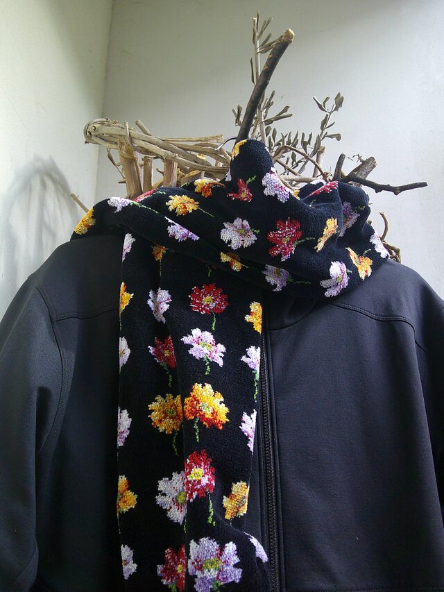 花cotton×Chenille マフラー | iichi 日々の暮らしを心地よくする