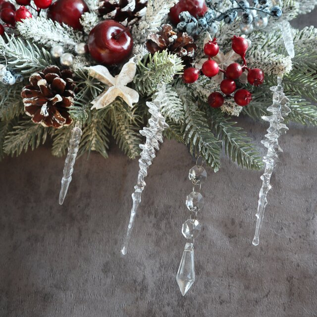 '25 クリスマス つらら ハンギングスワッグ★48cm★冬季限定