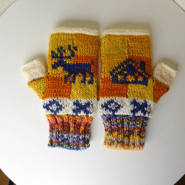 ハーフミトン（ブロック　トナカイさん）