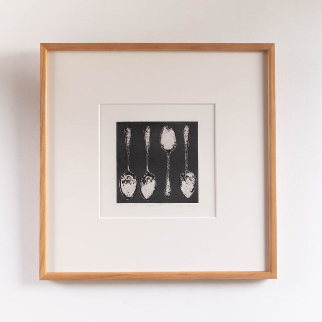紙版画 "spoons #2"（額装）