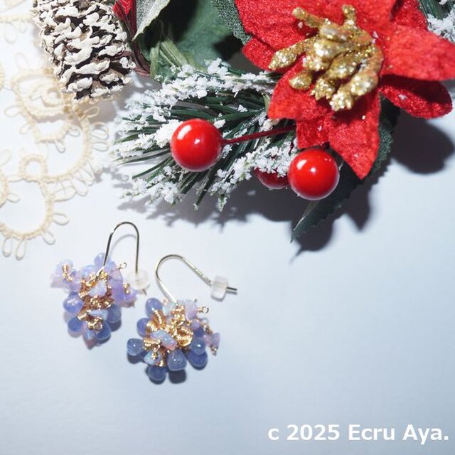 Noel*夕空*タンザナイトとカラーオパールのピアス