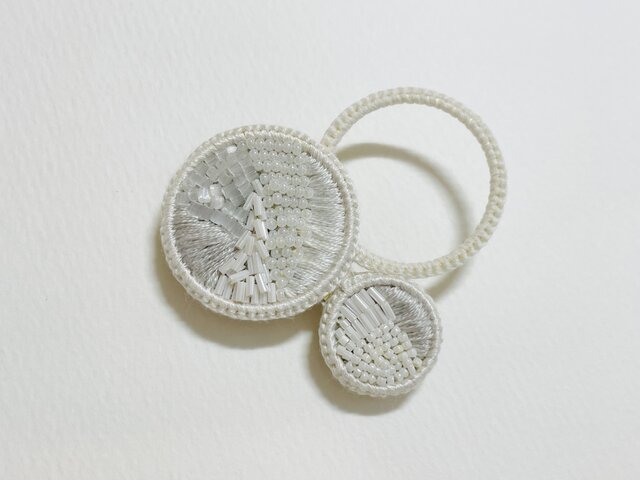 印象に残るブローチ 景色】2個セット 軽くて存在感ある手刺繍の