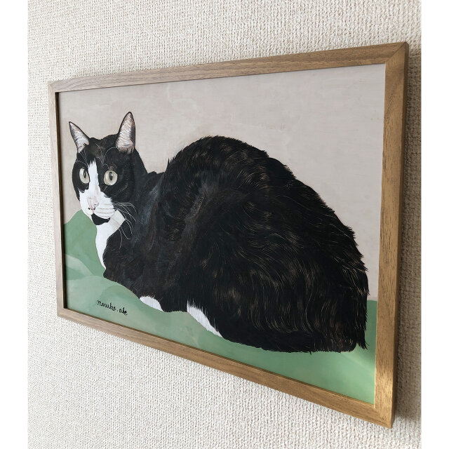 猫イラスト「ウメ14」原画 | iichi 日々の暮らしを心地よくする