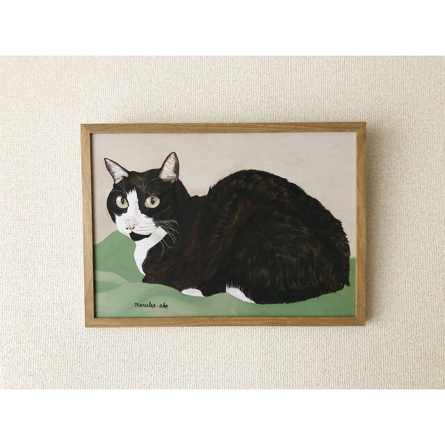 ウメ14」猫イラスト（原画） | iichi 日々の暮らしを心地よくする