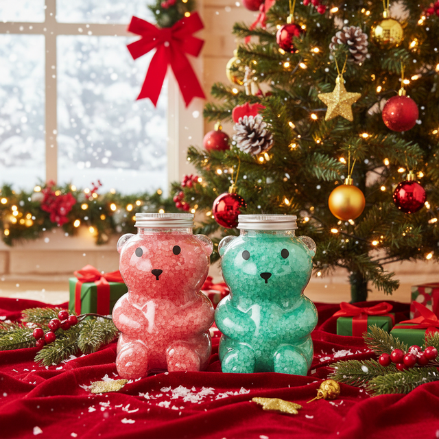 クリスマスくまちゃんの天然ヒマラヤ岩塩バスソルトプチギフトにも