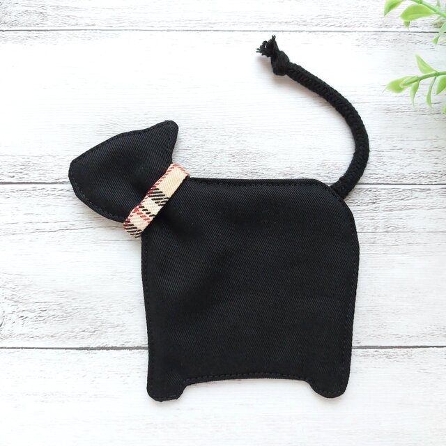 【送料無料】猫型コースター　1点限り　布製コースター　猫シルエット　猫グッズ　黒猫　プチギフト　No.210