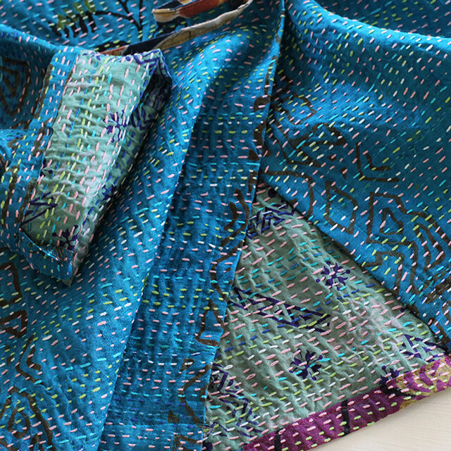カンタ刺繍シルクのリボンブラウスジャケット【D】 | iichi 日々の