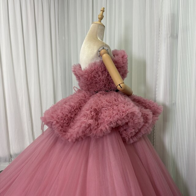 9〜13号ボルドー×ピンクのフリルドレス 9〜13号ボルドー×ピンクのフリルドレス 9〜13号ボルドー×