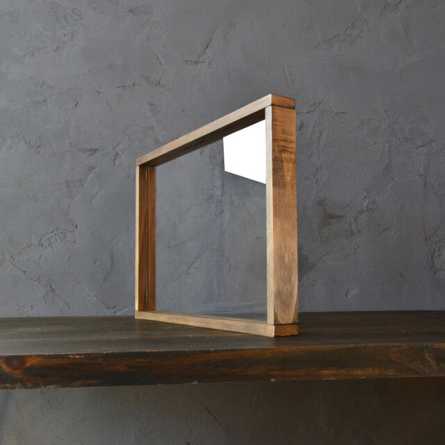 0310mito　日本産ひのきとクリアガラスのシンプルカフェトレイ