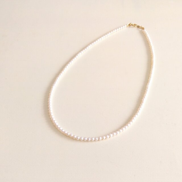 3㎜ベビー淡水パールネックレス（K14GF ） | iichi 日々の暮らしを