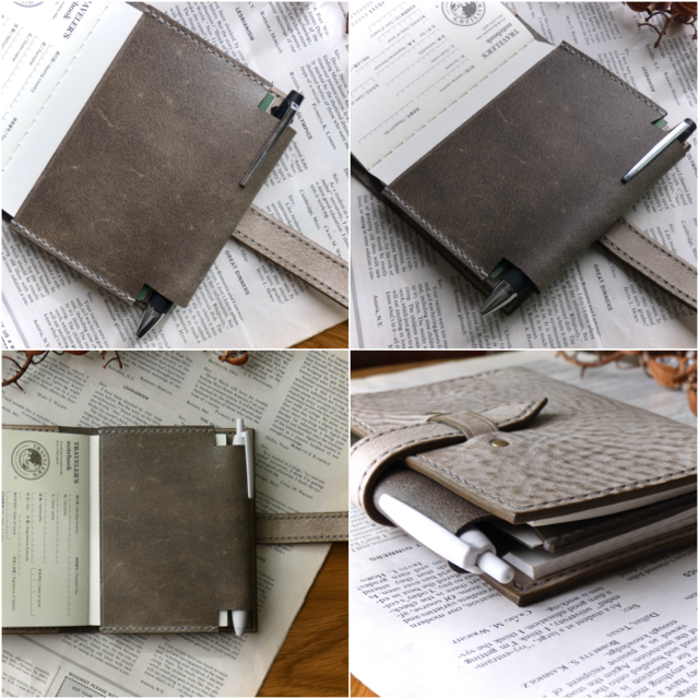 トラベラーズノートカバー／パスポートサイズ／革／グレー | iichi