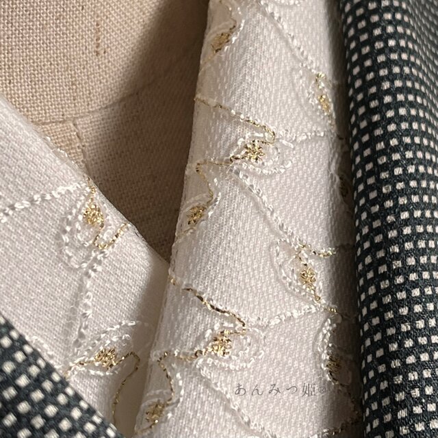 洗える刺繍半衿 総ラメ | iichi 日々の暮らしを心地よくする