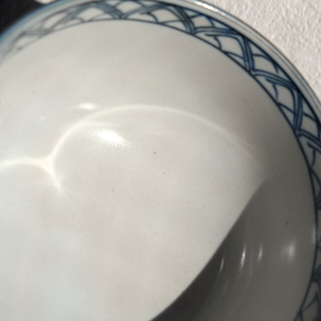 微塵子柄で素敵◇有田焼 半之丞窯 染付深鉢 工芸品 和 碗 昭和期以降