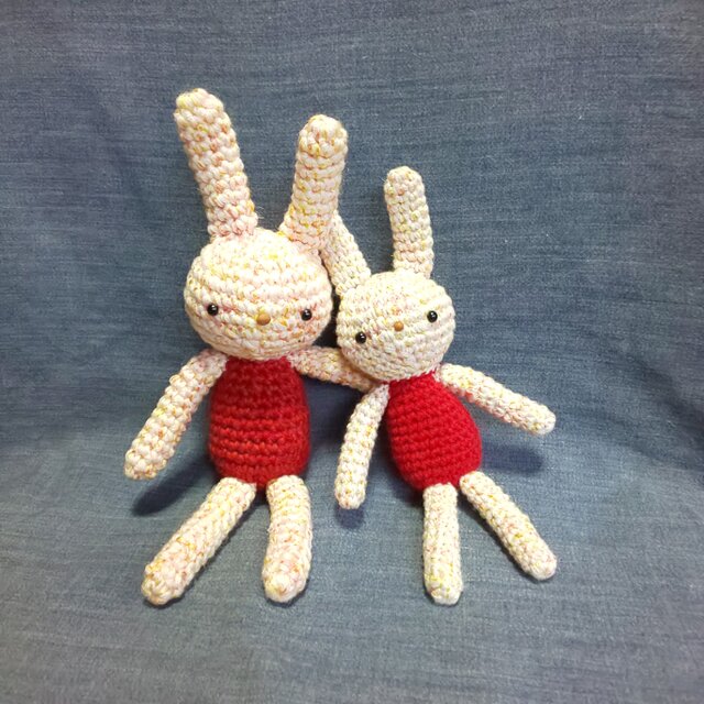 あみぐるみウサギさん２個セット