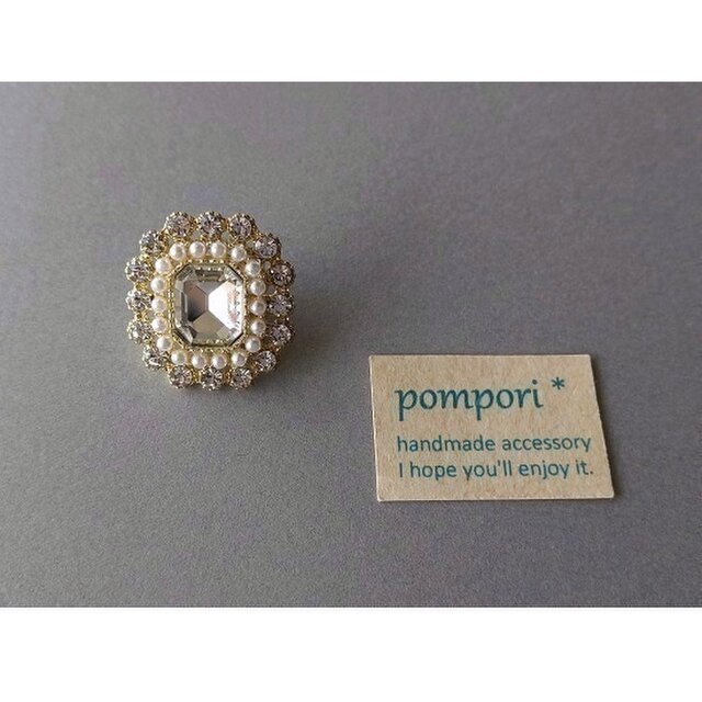 【アウトレット】パールビジューのブローチ