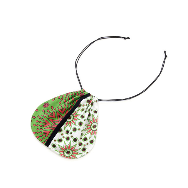 カンガの巾着袋（アラベスク）インナーバッグ / 小物入れ / コップ袋 / 内袋