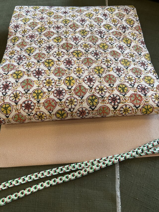 正絹　型絵染　アップサイクル品