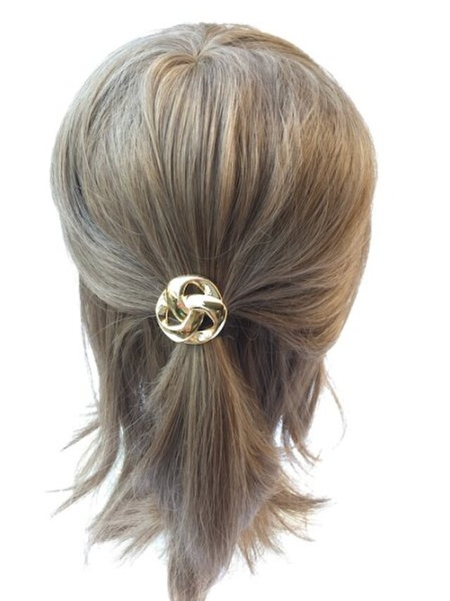 ジャパン 世界の飾りボタン ヘアゴム ゴールド [mazh-130]