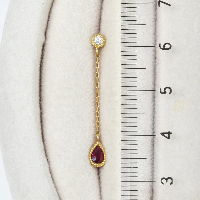 K18 ルビー ダイヤ シングル (片) ピアス CL009CIBSN | iichi 日々の