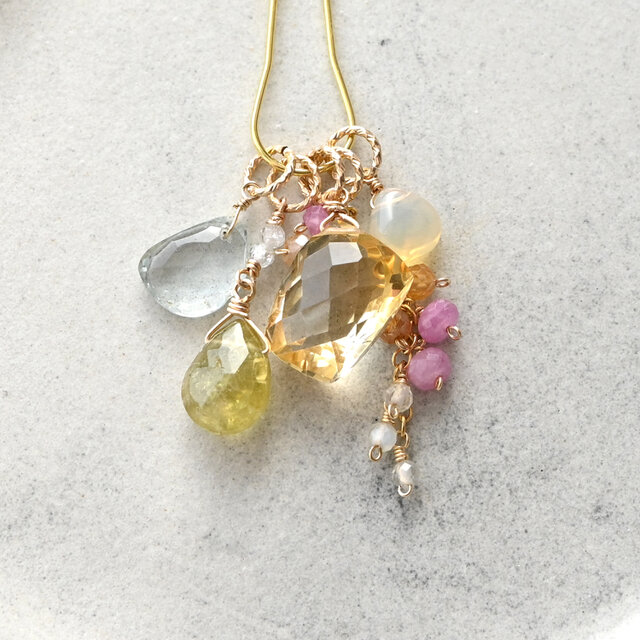 ネックレストップセット（シトリン・モスアクアマリン・オパール etc.）