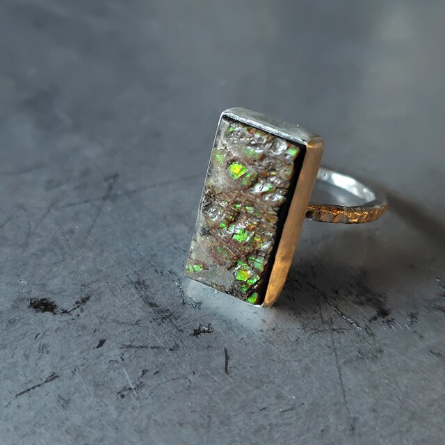 アンモライトシルバーリング#13