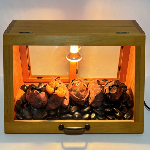 木製ホットショーケース 焼き芋保温ディスプレイケース【ナチュラル】