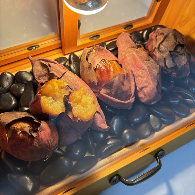 木製ホットショーケース 焼き芋保温ディスプレイケース【ナチュラル