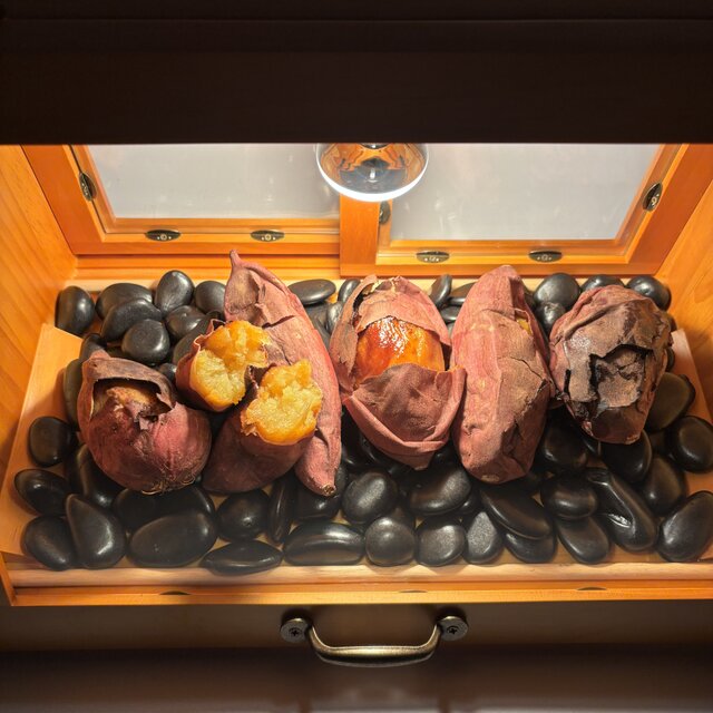 木製ホットショーケース 焼き芋保温ディスプレイケース【ナチュラル