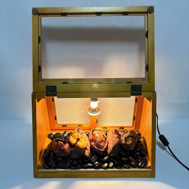 木製ホットショーケース 焼き芋保温ディスプレイケース【ナチュラル