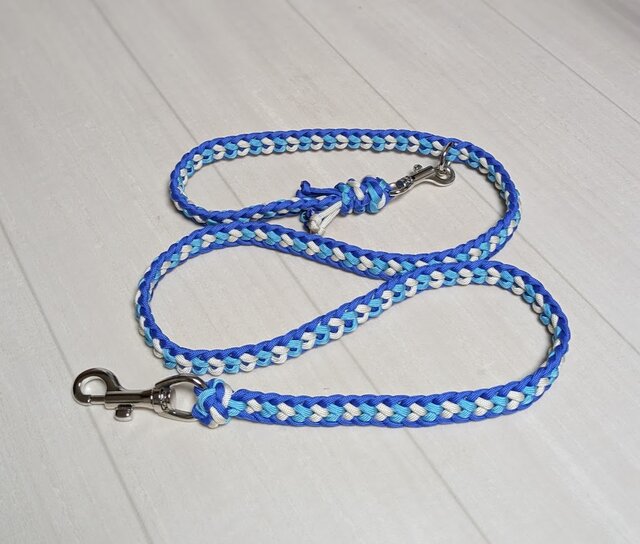 パラコード カフェリード 太めのLoveLove編み 中型～大型犬用(全長