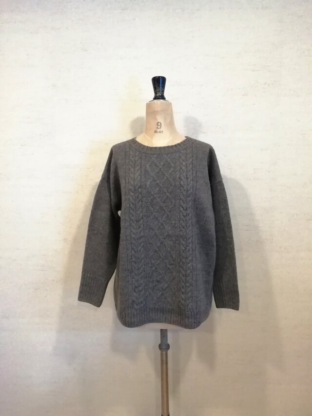 【2025新作♡】超極上♡しっかりあたたか♡毛100％ケーブルプルオーバー　モカブラウン