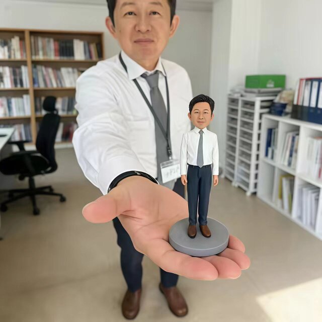 就職祝い、退職祝い、似顔絵 人形 オーダーメイド ドール オリジナル 肖像画　置物　フィギュア 作成、上司、社長、同僚、部下
