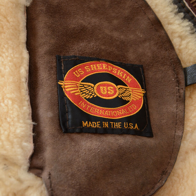 希少　ビンテージ USA製 B-6 US SHEEPSKIN Lサイズ程度 Vintage Avirex B6 Flight Bomber Jacket: 80s US Army Air Force