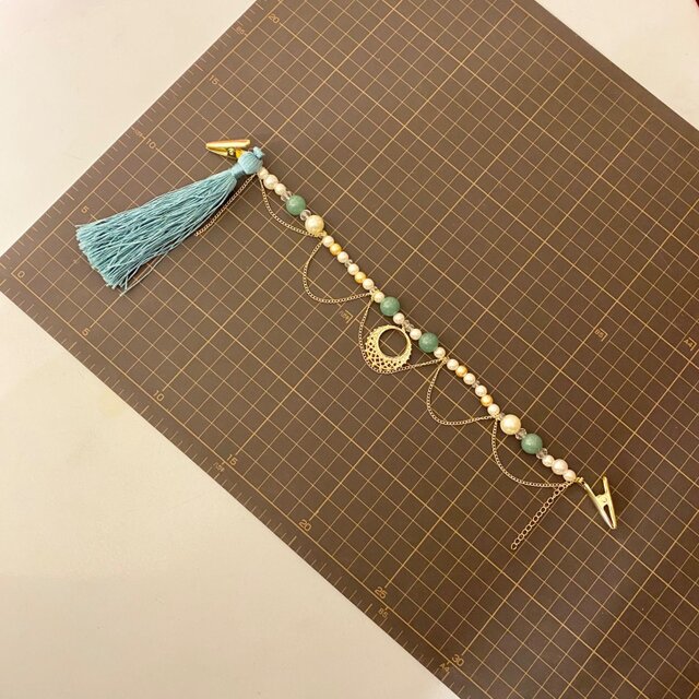 帯飾り 天然石 和洋折衷 和ロリータ ハンドメイド アクセサリー  幸運のアベンチュリンと金装飾が結ぶ、和のラグジュアリー Q-6 帯飾り 天然石 和洋折衷 和ロリータ ハンドメイド アクセサリー 幸運の