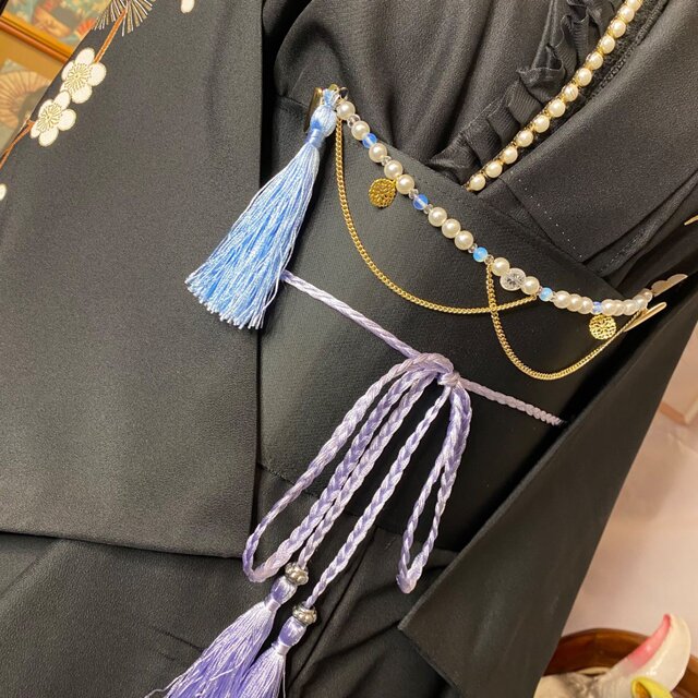 帯飾り 天然石 和洋折衷 和ロリータ ハンドメイド アクセサリー 神秘の 