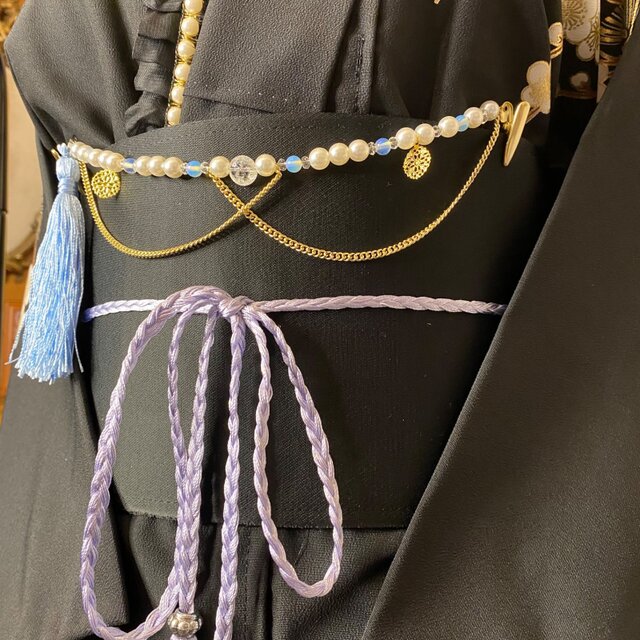 帯飾り 天然石 和洋折衷 和ロリータ ハンドメイド アクセサリー 神秘の 