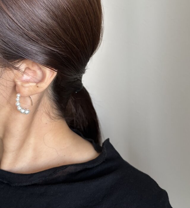 14kgf pearl marquise マーキスピアス クリスタルパール | iichi 日々