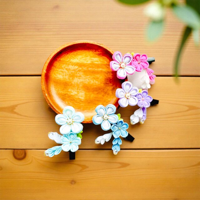 つまみ細工飾り つまみ細工 つまみ細工飾り ハレノヒ 花髪飾り 華やか パステルカラー
