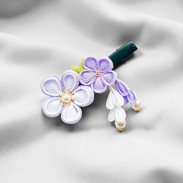つまみ細工 つまみ細工飾り ハレノヒ 花髪飾り 華やか パステルカラー