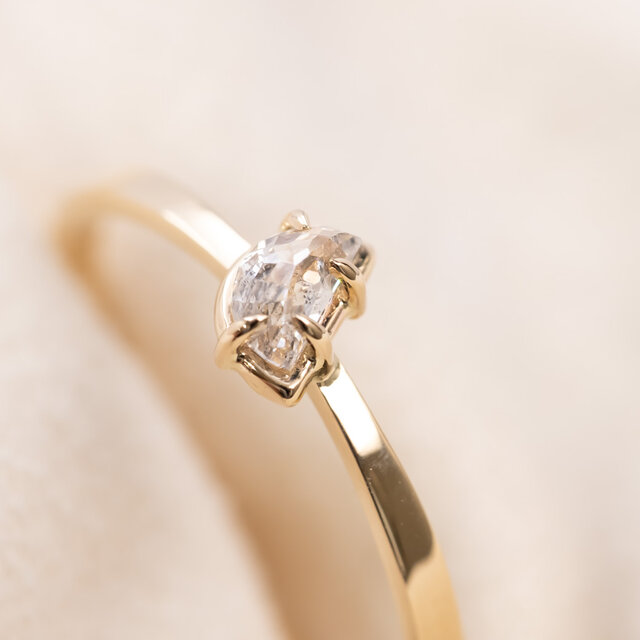 Butterfly Diamond Ring Half Moon