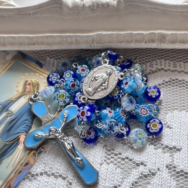 ミルフィオリのロザリオ（８ミリ玉）のコピー