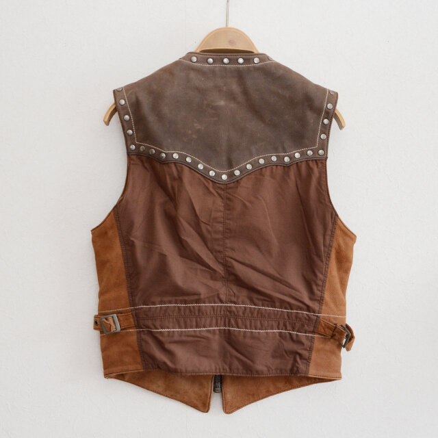 ハーレーダビッドソン レザー ベスト ヴィンテージ スタッズ コンチョ