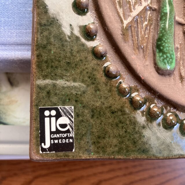 北欧＊白いすずらんの陶板／ジィガントフタ／Jie Gantofta／陶器の壁