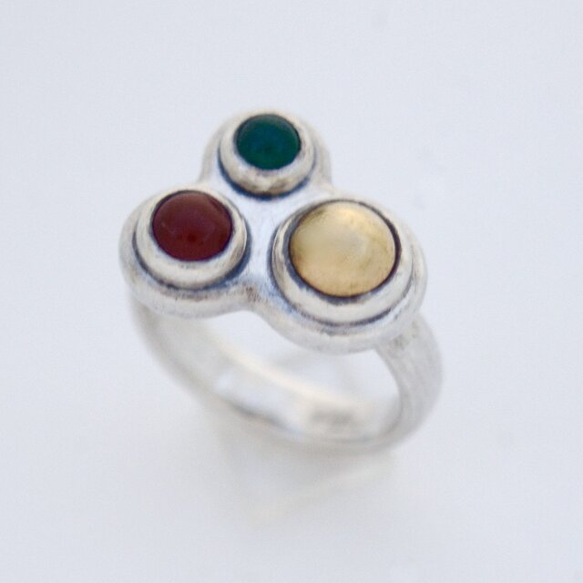 [ 2 STONE 1 GOLD ] リング