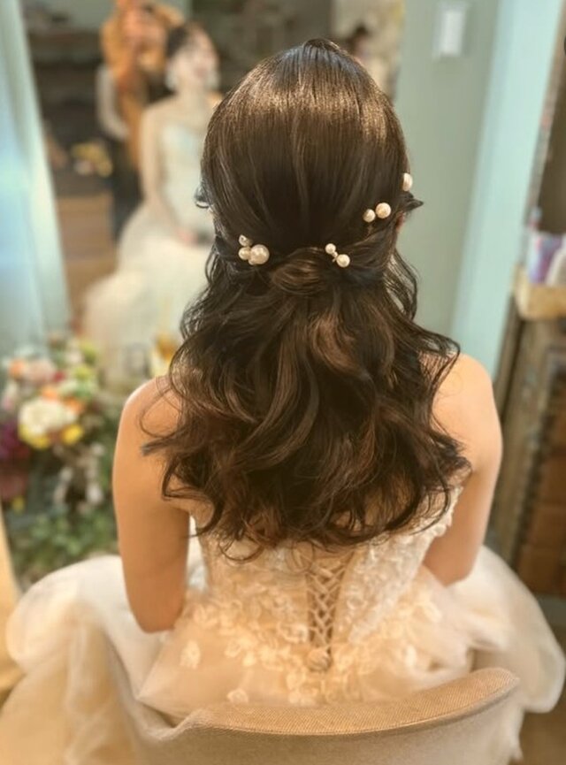 YUICollection ウェディング　ヘアアクセサリー ブライダル　パール 12本セット】パール ヘアピン ゴールド｜結婚式 ブライダル 前撮り