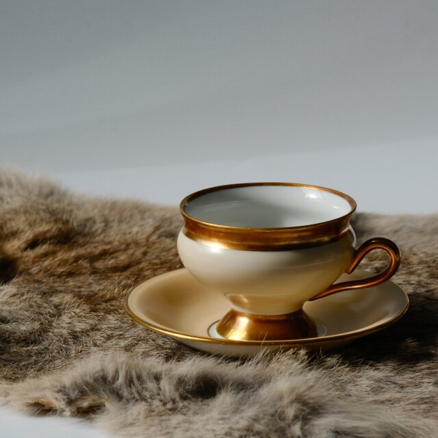 KPM】北欧/ デンマーク製 /ヴィンテージ/ ゴールドトリム×パステル