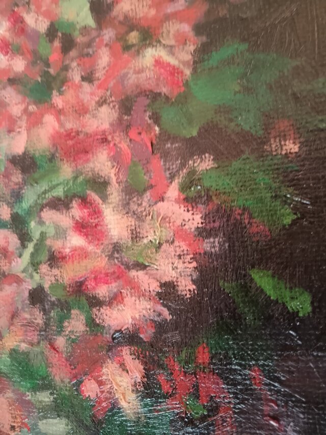 オリジナル油絵。アスターと花瓶。 | iichi 日々の暮らしを心地よく