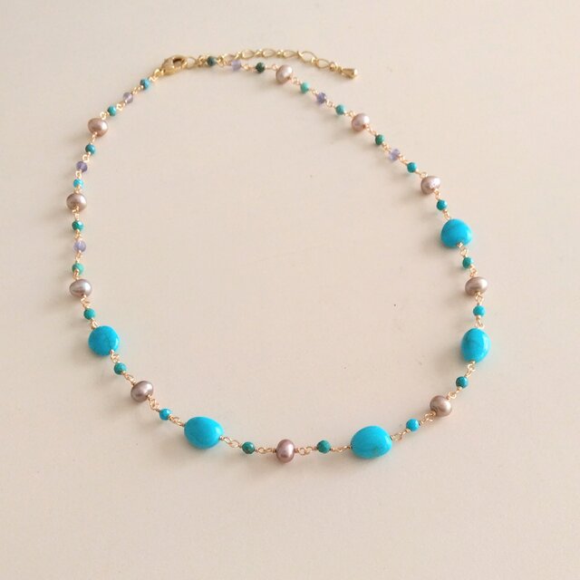 ターコイズミックスネックレス